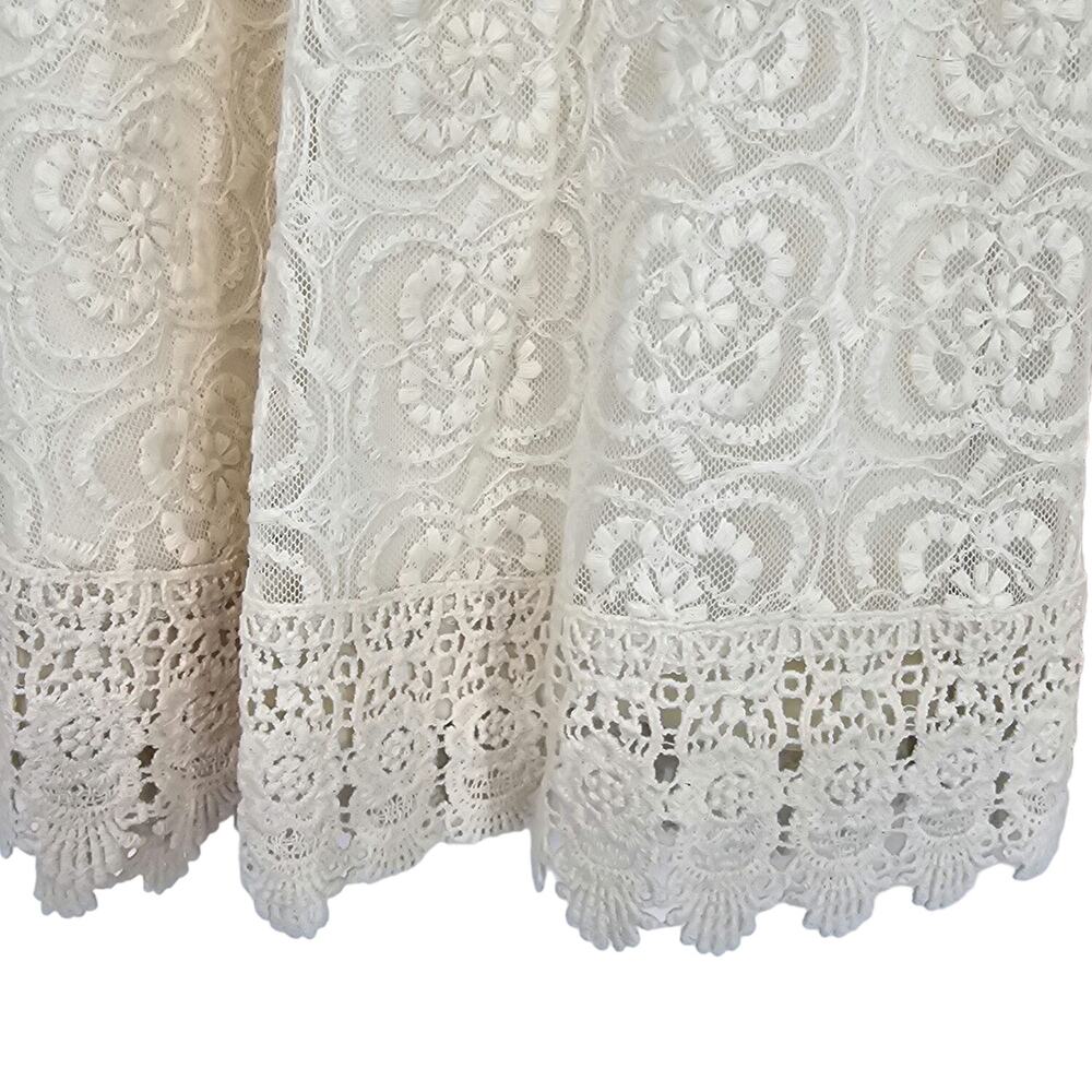 Francesca's Alya Womans size M Ivory Lace Overlay Lined Boho Mini Skirt NEW - Picture 3 of 8